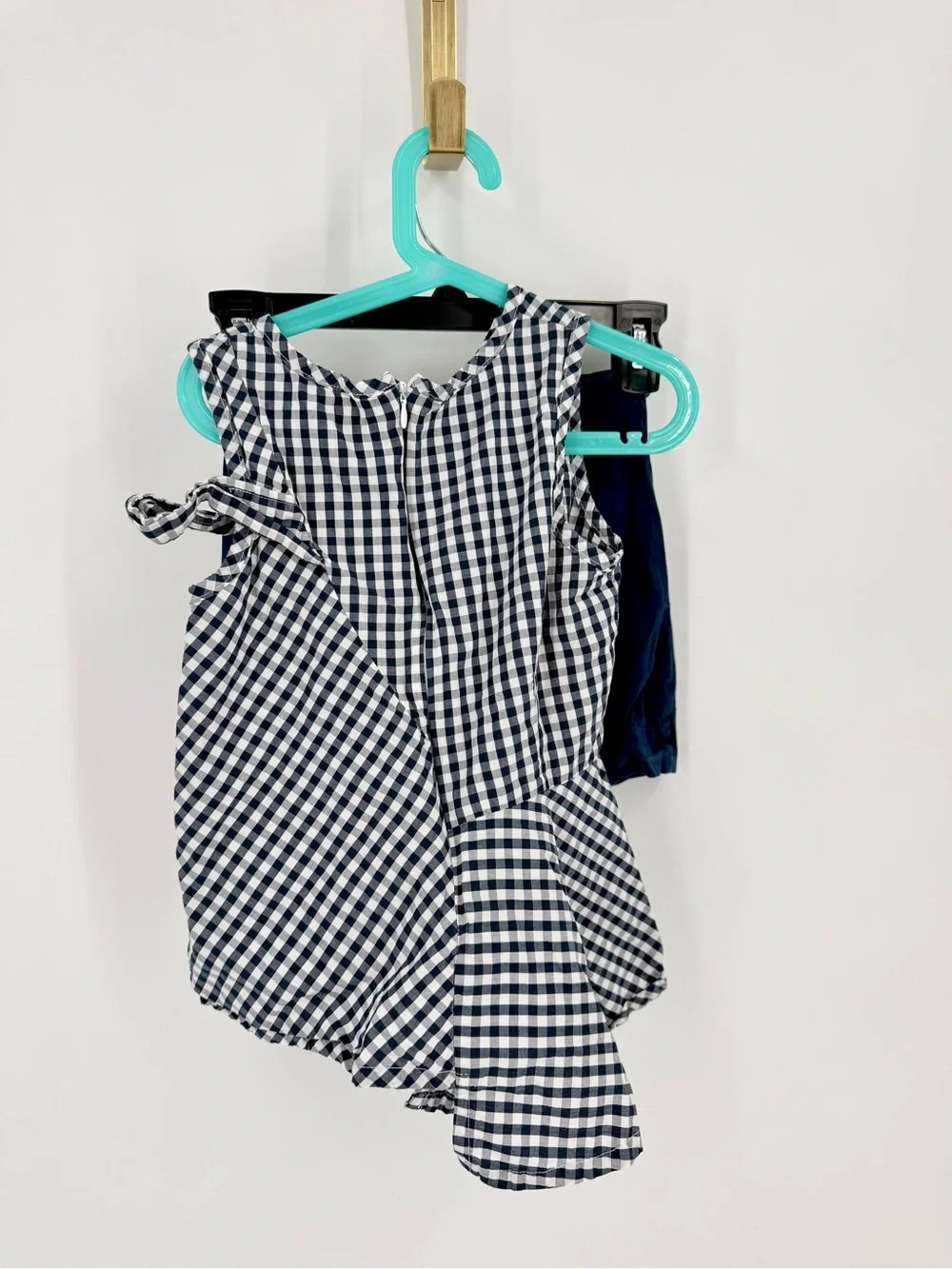 Habitual Navy & White Gingham Ruffle Tank Top